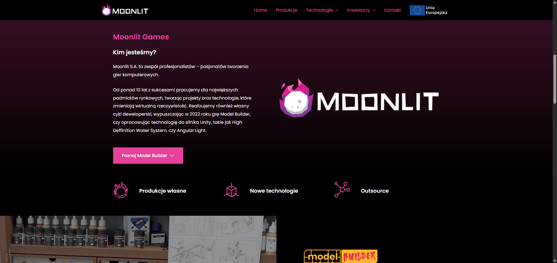 Moonlit Games — strona internetowa studia gier — 2